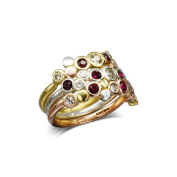 Ruby Three Colour Gold Stacking Rings Ring Pruden and Smith   