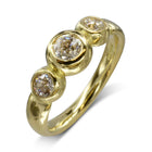 Nugget 18ct Yellow Gold Trilogy Diamond Ring Ring Pruden and Smith Smooth  