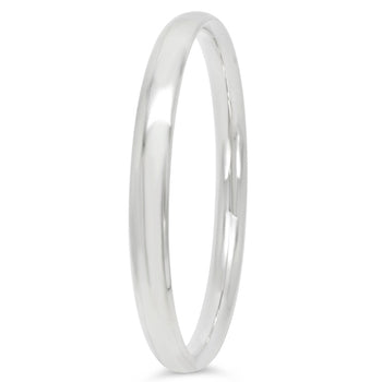 Oval Solid Silver Bangle (8mm) Bangle Pruden and Smith   