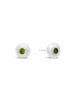 Nugget Studs with Green Tourmaline Earstuds Pruden and Smith   