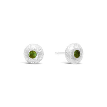 Nugget Studs with Green Tourmaline Earstuds Pruden and Smith   