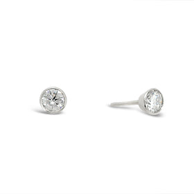 0.5ct Diamond and Platinum Earstuds Earstuds Pruden and Smith 0.5cts 4mm 9ct White Gold 
