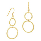 Hammered Hoop Yellow Gold Dangly Earrings Earring Pruden and Smith   