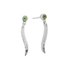 Forged Silver and Gemstone Drop Earrings Earring Pruden and Smith Peridot (Lime Green)  
