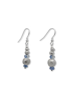 Nugget Silver and Gemstone Drop Earrings Earring Pruden and Smith   