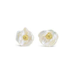 Nugget Keshi Pearl and Gold Nugget Stud Earrings Earring Pruden and Smith   