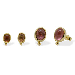 Pink Tourmaline Gold Ear Studs by Pruden and Smith | 60000501-Pink-tourmaline-18ct-gold-roman-ear-studs_web_jpg.jpg