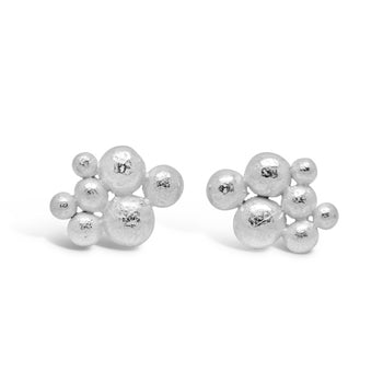 Multi Nugget Silver Stud Earrings Earstuds Pruden and Smith   