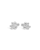 Multi Nugget Silver Stud Earrings Earstuds Pruden and Smith   