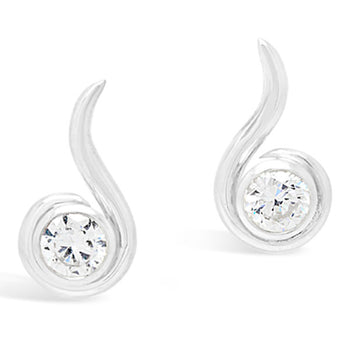 Spiky Spiral Diamond Drop Earrings (1ct) Earring Pruden and Smith   