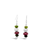 Nugget Silver and Gemstone Drop Earrings Earring Pruden and Smith Tourmaline (Moss Green)  
