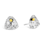 Trillion Gold Beaded Silver Stud Earrings (Small) Earring Pruden and Smith   