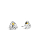 Trillion Gold Beaded Silver Stud Earrings (Small) Earring Pruden and Smith   
