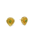 Roman Hammered Yellow Gold Peridot Stud Earrings Earring Pruden and Smith 13mm Peridot (Lime Green) 