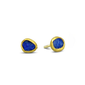 18ct Rough Lapis Lazuli Earstuds Earring Pruden and Smith   
