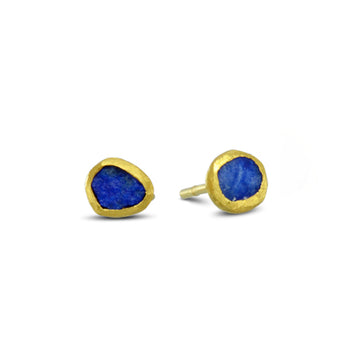 Lapis Lazuli 18ct Gold Stud Earrings Earring Pruden and Smith   