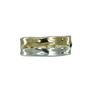 Trap Wide Two Colour Gold Diamond Eternity Ring Ring Pruden and Smith   
