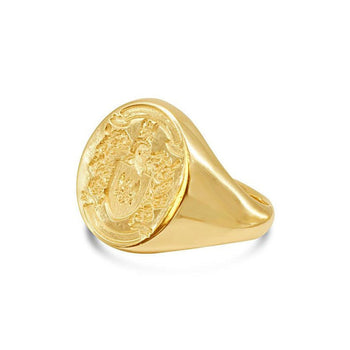 Gold Coat of Arms Signet Ring Ring Pruden and Smith   