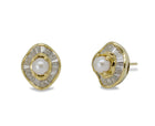Pearl and Diamond Cluster Studs Pendant Pruden and Smith   