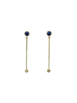 Gold Sapphire Drop Earrings Earring Pruden and Smith   