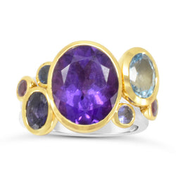 Amethyst Stacking Ring Large Oval Ring Pruden and Smith   