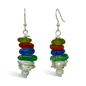 African Recycled Glass Bead Earrings Earring Pruden and Smith   