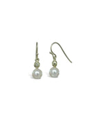 Akoya Pearl and Diamond White Gold Drop Earrings Earring Pruden and Smith   