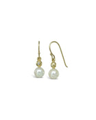 Akoya Pearl and Diamond Yellow Gold Drop Earrings Earring Pruden and Smith   
