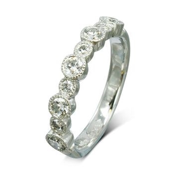 Vintage Eternity Ring Ring Pruden and Smith 55% Half Eternity 0.75cts approx.  