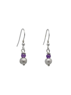 Nugget Silver and Amethyst Drop Earrings Earring Pruden and Smith   