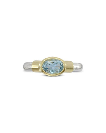 Aquamarine with Gold Shoulders Ring Ring Pruden and Smith   