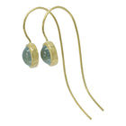 Cabochon Aquamarine Hook Gold Earrings Earring Pruden and Smith Default Title  