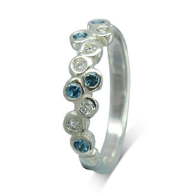 Aquamarine Bubbles Eternity Ring Ring Pruden and Smith   