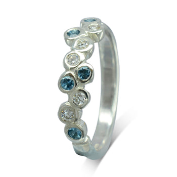 Water Bubbles Aquamarine Eternity Ring Ring Pruden and Smith   