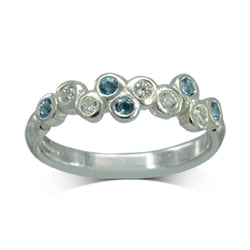 Water Bubbles Aquamarine Eternity Ring Ring Pruden and Smith Platinum  