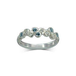 Water Bubbles Aquamarine Eternity Ring Ring Pruden and Smith Platinum  