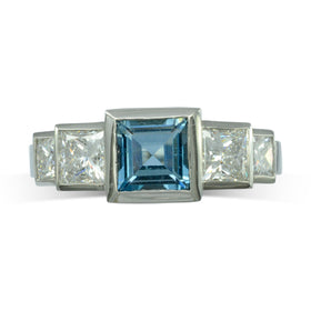 Unique Aquamarine Art Deco Inspired Engagement Ring by Pruden and Smith | Aquamarine-Diamond-Deco-Engagement-Ring2.jpg