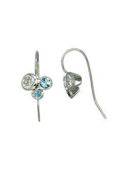 Trefoil Aquamarine Diamond Cluster Earrings Earring Pruden and Smith Aquamarine  