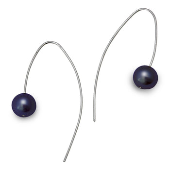 Black Pearl Drop Earrings Earring Pruden and Smith   