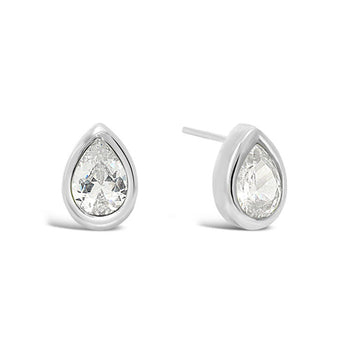 Peridot Pear Shaped Silver Stud Earrings Earring Pruden and Smith   