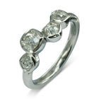 Offset Old Cut Diamond Platinum Engagement Ring Ring Pruden and Smith   