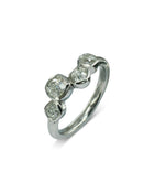 Offset Old Cut Diamond Platinum Engagement Ring Ring Pruden and Smith   