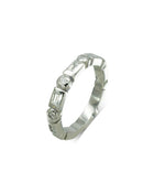 Chamfered Alternating Baguette Round Brilliant Cut Diamond Full Eternity Ring Ring Pruden and Smith Platinum  