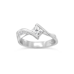 Flat Twist Princess Cut and Channel Set Diamond Engagement Ring Ring Pruden and Smith   