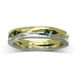 Trap Two Tone Green Diamond Ring Ring Pruden and Smith   