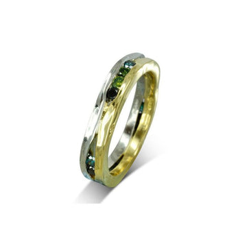 Trap Two Tone Green Diamond Ring Ring Pruden and Smith   