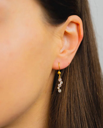 Water Bubbles Diamond and Yellow Gold Drop Earrings Earring Pruden and Smith   