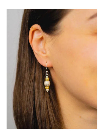 Nugget Silver and Gold Random Drop Earrings Earring Pruden and Smith   