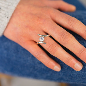 Handmade Engagement Ring with Wishbone Wedding Ring Ring Pruden and Smith   