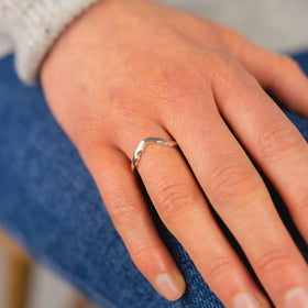 Bubbles Engagement Ring shown with Fitted Wedding Ring Ring Pruden and Smith   
